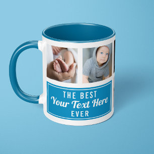 Mug Meilleur Votre Texte Ici Jamais Bleu Photo Personn