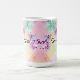 Mug Meilleure Abuela Fête des Mères Floral Aquarelle