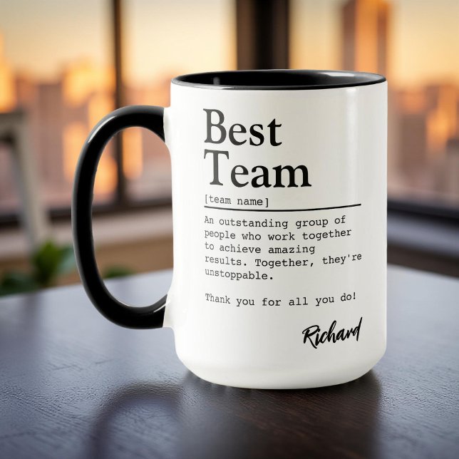 Mug Meilleure définition d'équipe Appréciation personn (Créateur téléchargé)