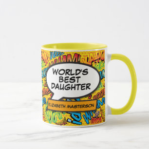 Mug Meilleure Fille du Monde Livre de Bande Dessinée M