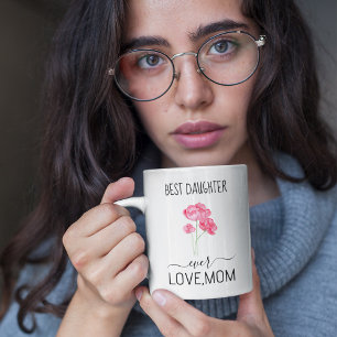 Mug Meilleure fille jamais   Jolies fleurs roses