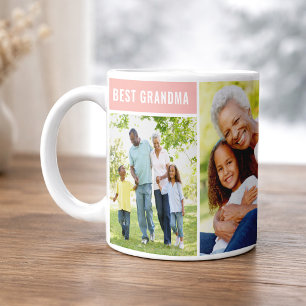 Mug Meilleure Grand-mère Collage Photo Rose
