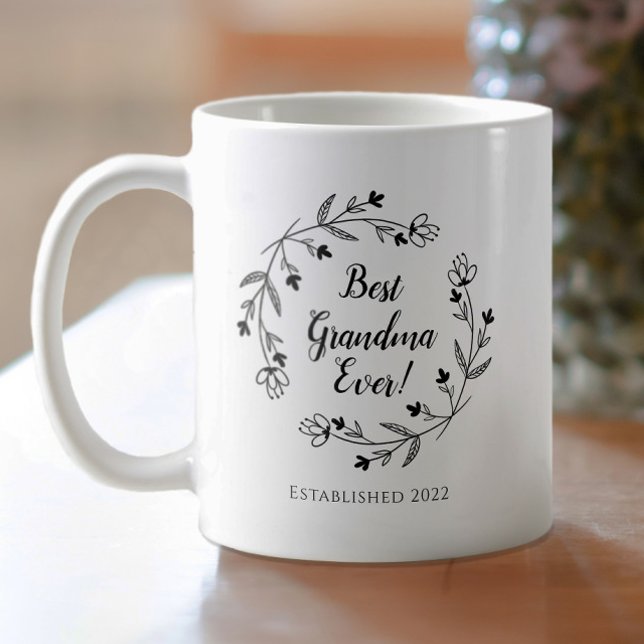 Mug Meilleure grand-mère Jamais Famille Florale Wreath (Créateur téléchargé)