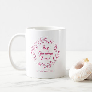 Mug Meilleure grand-mère Jamais Famille Florale Wreath