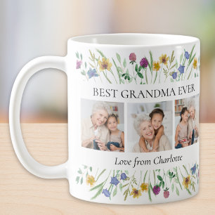 Mug Meilleure grand-mère jamais photo de fleur sauvage