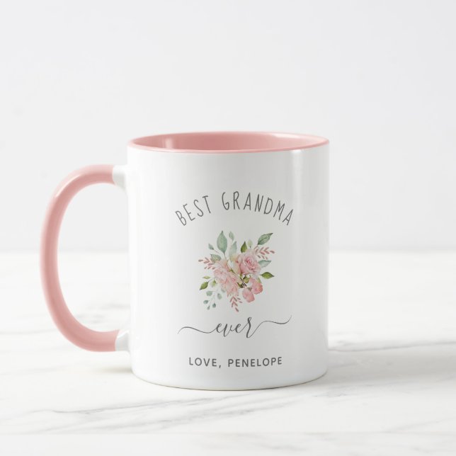 Mug Meilleure grand-mère | Roses roses roses assez élé (Gauche)