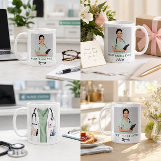 Mug Meilleure infirmière jamais Photo personnalisée