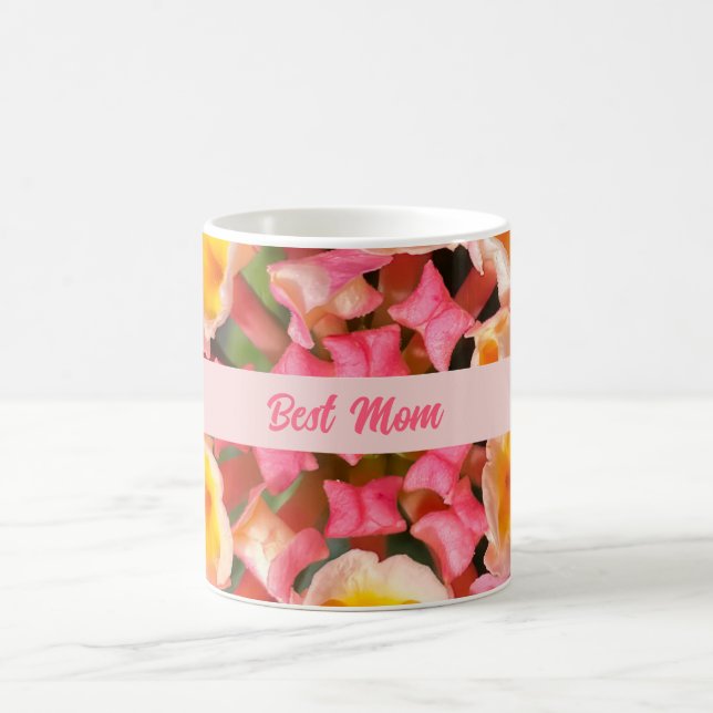 Mug Meilleure maman Bloom Lantana Fleur Texte Personna (Centre)