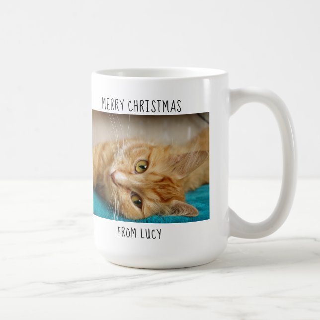 Mug Meilleure maman chatte du monde - photo de Noël (Droite)
