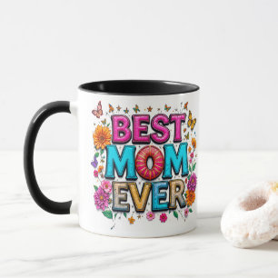 Mug Meilleure Maman Citer Des Papillons Fleurs Colorée