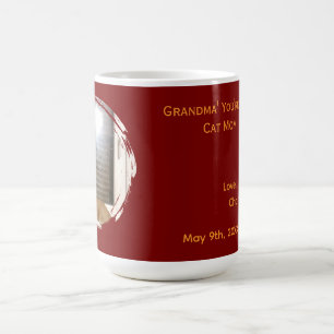 Mug Meilleure Maman de Chat de Mamie Photo Nom Rouge