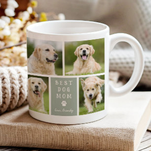 Mug Meilleure Maman de Chien 4 Collage Photo Vert Saug