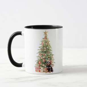 Mug Meilleure Maman de Chien de Noël Rottweiler Aquare
