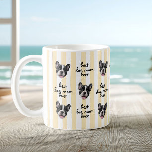 Mug Meilleure maman de chien ever Stripes Photo visage