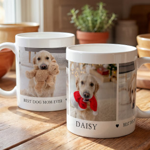 Mug Meilleure maman de chien personnalisée Collage de