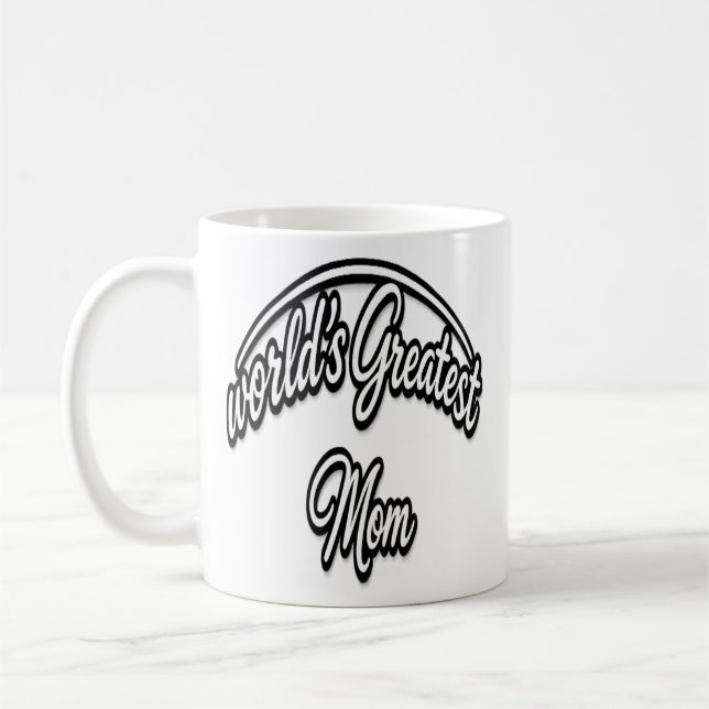 Mug Meilleure Maman du Monde Élégant Design Cursif (Gauche)