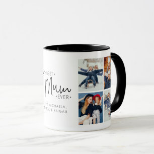 Mug 'Meilleure maman du monde' personnalisé avec 8 pho
