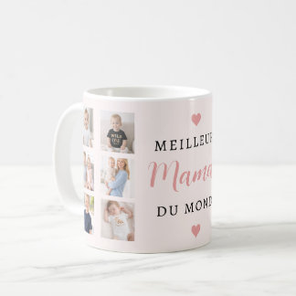 Mug Meilleure Maman Du Monde Photo Collage Blush Pink