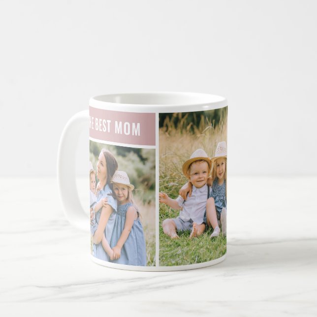 Mug Meilleure Maman Dusty Rose Fête des mères Collage  (Devant gauche)
