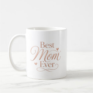 Mug Meilleure Maman Élégante Typographie Rose Gold