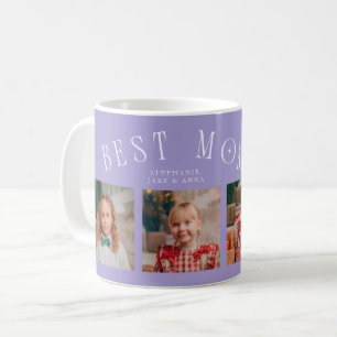 Mug Meilleure Maman Ever 4-Photo Lilac Fête des Mères 