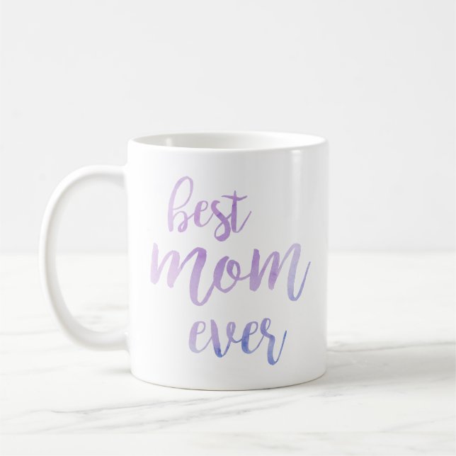 Mug Meilleure maman Ever Aquarelle Brosse Purple (Gauche)