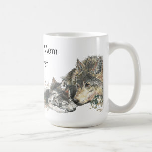 Mug Meilleure Maman Ever Aquarelle Wolf & Cubs Thème a