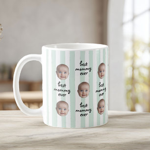 Mug Meilleure Maman Ever Rayures Douces Photo de Bébé