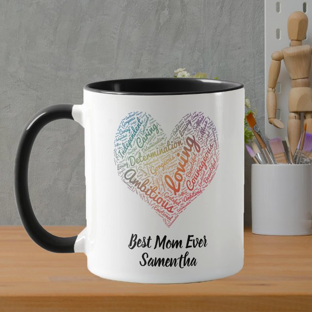 Mug Meilleure maman Jamais coloré Rainbow Coeur Person (Créateur téléchargé)
