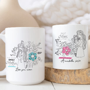 Mug Meilleure maman jamais Floral maman Fête de la mèr