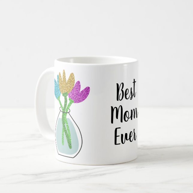 Mug Meilleure maman jamais florale (Devant gauche)