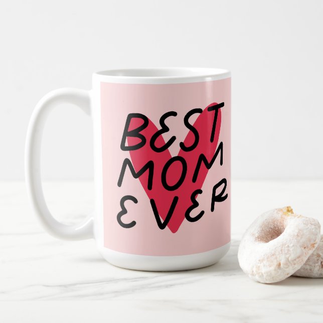 Mug Meilleure maman Jamais Moderne Coeur Fête des mère (Avec donut)