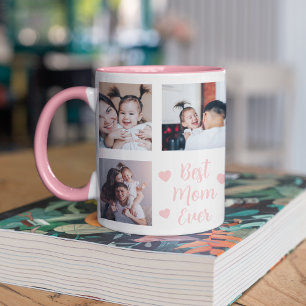 Mug Meilleure maman jamais personnalisée 8 photo rose
