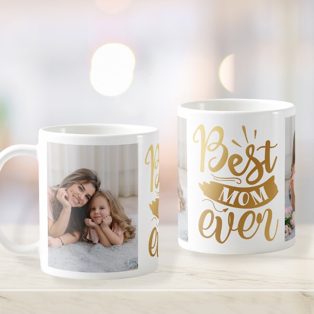 Mug Meilleure maman Jamais personnalisée Collage photo (Créateur téléchargé)