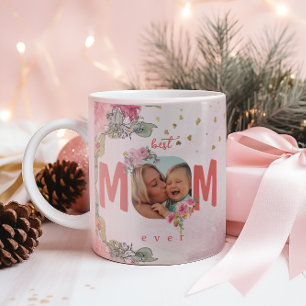 Mug Meilleure maman Jamais Photo Aquarelle Florale Ros