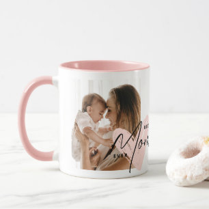 Mug Meilleure Maman Jamais Rose Coeur Script mignon Me
