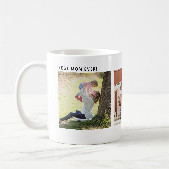 Mug Meilleure Maman Jamais, Trois Photos Personnalisée (Gauche)