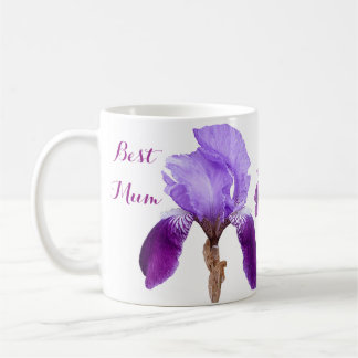 Mug Meilleure maman jolie iris floral stylé chic viole