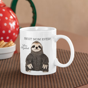 Mug Meilleure maman Jour des mères mignonne Sloth Anim