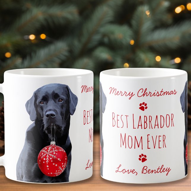 Mug Meilleure maman Labrador jamais Noël mignon Black  (Créateur téléchargé)