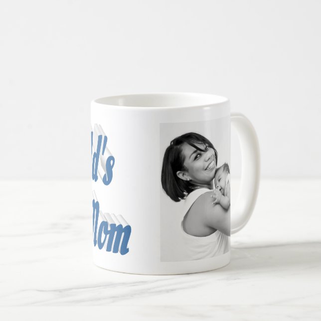 Mug Meilleure maman photo bleu marine texte (Devant droit)