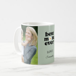 Mug Meilleure Maman Photo Vert Sauge Fête des Mères