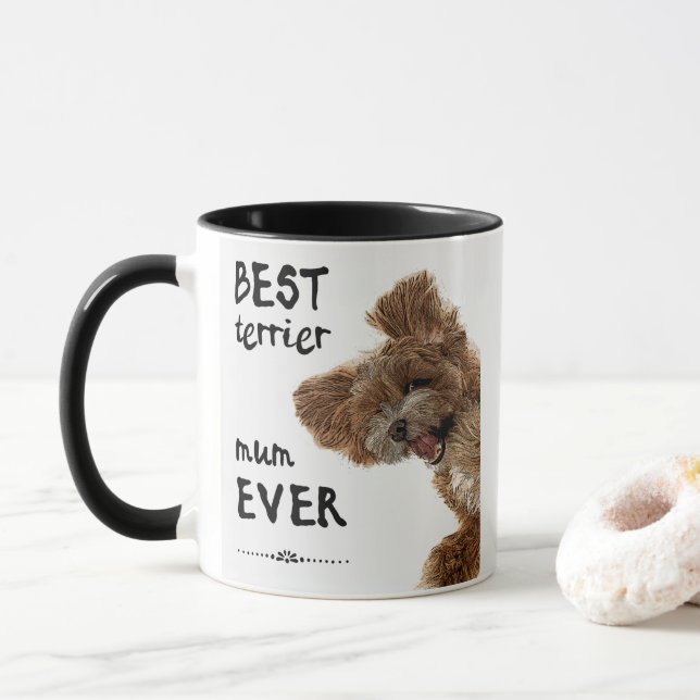 Mug Meilleure maman terrier jamais (Avec donut)