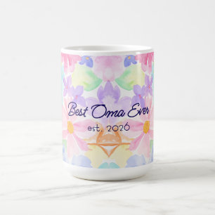 Mug Meilleure Oma Fête des Mères Aquarelle Florale
