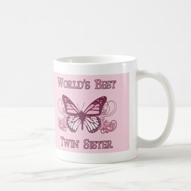 Mug Meilleure soeur jumelle du monde (papillon) (Droite)