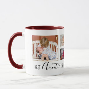 Mug Meilleure Tante Ever 6 Photo Collage Blanc