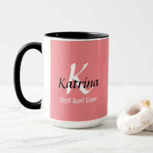 Mug Meilleure tante jamais Monogramme Nom personnalisé
