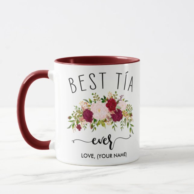 Mug Meilleure Tía Ever - Meilleure Tante Jamais AJOUTE (Gauche)