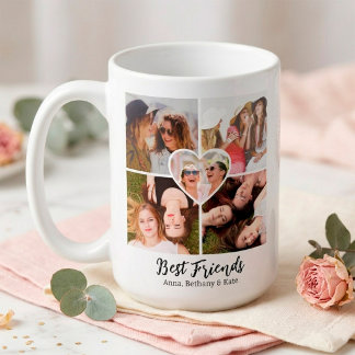 Mug MEILLEURES AMIES Collage de photos personnalisé & 