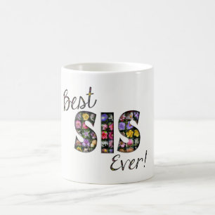 Mug Meilleures Fleurs de Sis jamais Soeur de Typograph